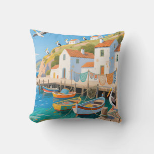 Coussin Village de pêcheurs côtiers Pélicans