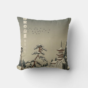 Coussin Village japonais en hiver