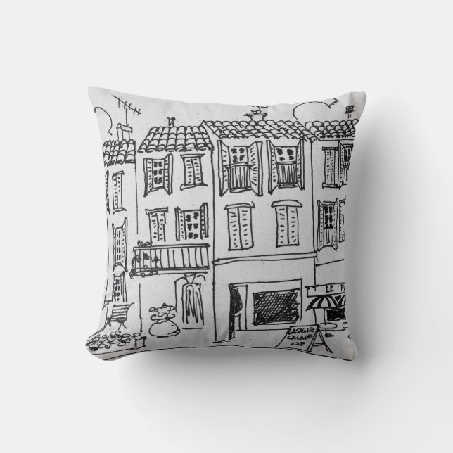 Coussin Village médiéval de Biot, France (Recto)