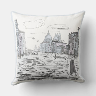 Coussin Ville de Venise sur les bâtiments des bateaux à ea