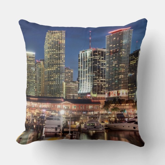 Coussin Ville d'horizon de Miami en Floride (Recto)