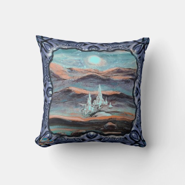 Coussin Ville lumière future (Recto)