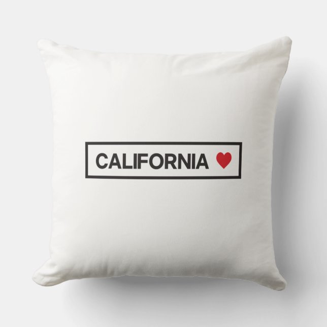 Coussin Ville State Pays Accueil I Love California (Recto)