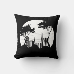 Coussin Ville très amusante avec des arbres Lancer l'oreil