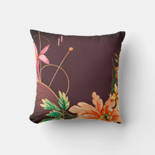 Coussin Vin de Bourgogne Artiste Floral Designer Abstrait