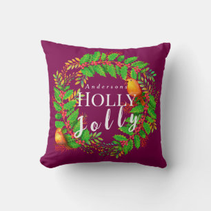 Coussin Vin de houx joyeux couronne
