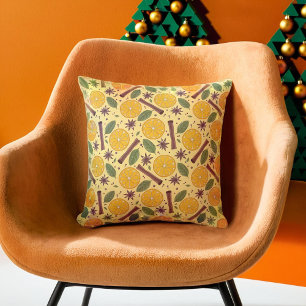 Coussin Vin de Noël chaud épicé jaune vif
