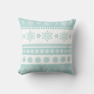 Coussin Vin d'hiver en poudre bleu blanc Flocon de neige N
