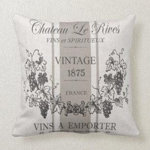 Coussin vin français vintage moderne de sac de grain