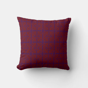Coussin Vin marron profond rouge et violet motif le plus f