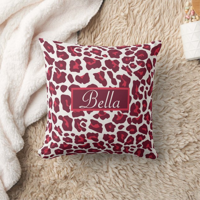 Coussin Vin Motif léopard rouge (Couverture)