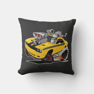 Coussin Vince Crain High Octane Art Hell cat Banana YELLOW