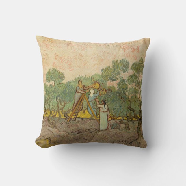 Coussin Vincent van Gogh - Femmes cueillette d'olives (Recto)