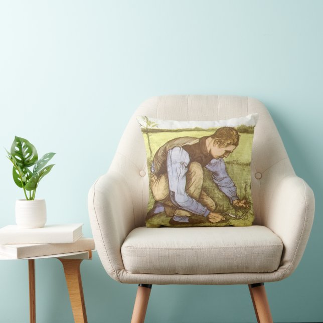 Coussin Vincent van Gogh - Garçon coupant de l'herbe à la  (Chaise)