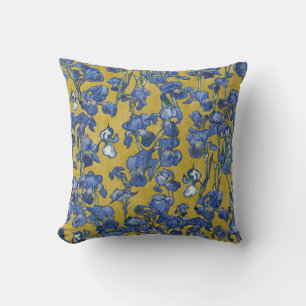 Coussin Vincent Van Gogh Iris Bleu de Cobalt Jaune Moutard