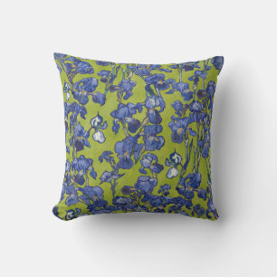 Coussin Vincent Van Gogh Irises Bleu de Cobalt Pomme Verte