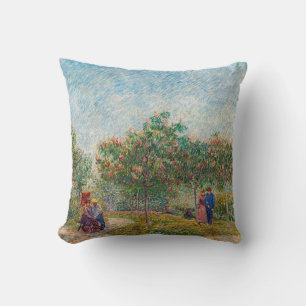 Coussin Vincent van Gogh - Jardin à Montmarte avec les ama