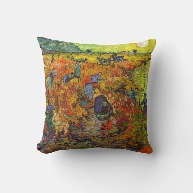 Coussin Vincent van Gogh - Le vignoble rouge (Recto)