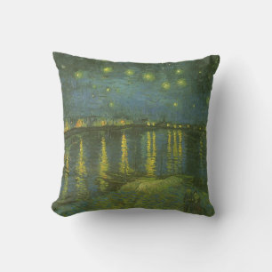 Coussin Vincent van Gogh - Nuit étoilée sur le Rhône