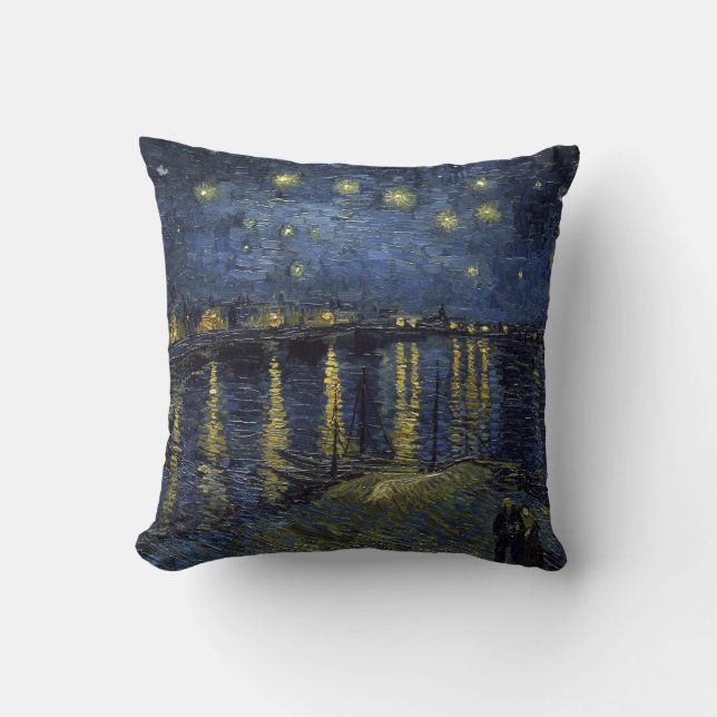 Coussin Vincent van Gogh Nuit étoilée sur le Rhône (Recto)