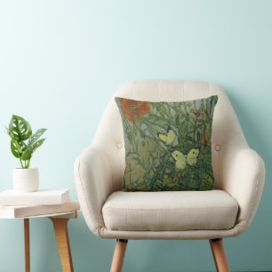 Coussin Vincent van Gogh - Papillons et Pavots