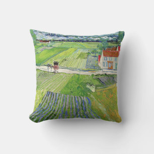 Coussin Vincent van Gogh - Paysage avec Carrosse & Train