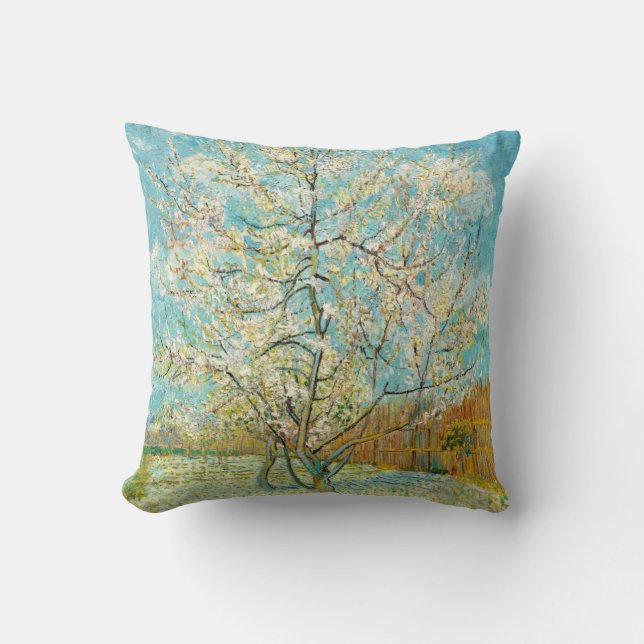 Coussin Vincent van Gogh - Poche rose en fleurs (Recto)