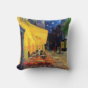 Coussin Vincent Van Gogh - Terrasse de café la nuit Beaux-