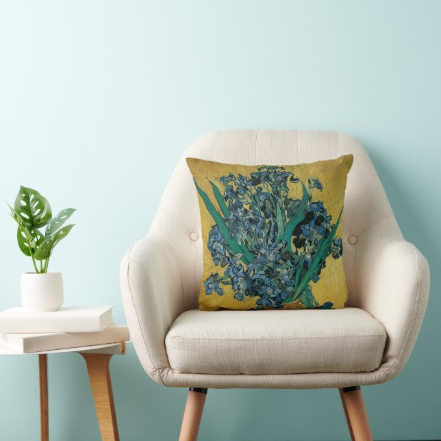 Coussin Vincent van Gogh - Vase avec iris Fond jaune (Chaise)
