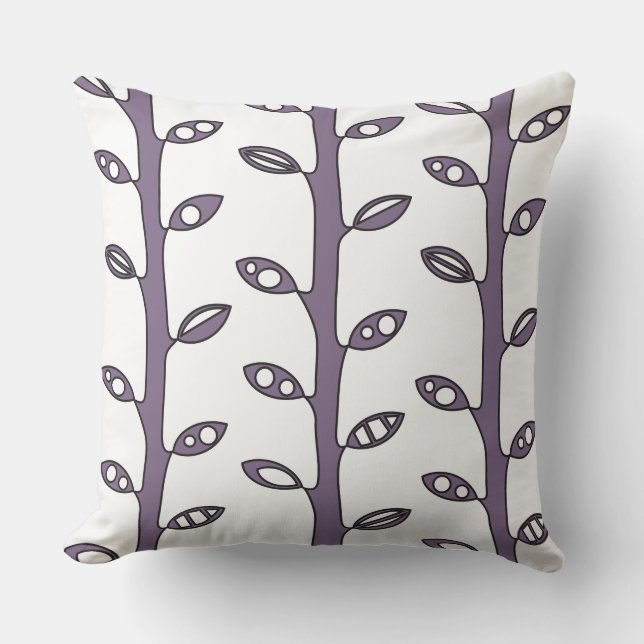 Coussin VINES Plum DESIGN Rétro Pillow (Recto)