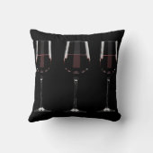 Coussin Vins avec vin rouge sur noir (Verso)