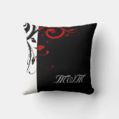 Coussin Vins Tourbillonnant noirs et rouges (Verso)