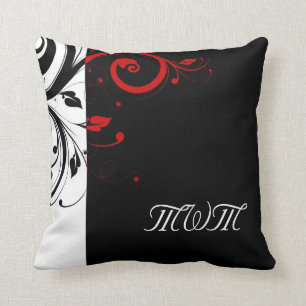 Coussin Vins Tourbillonnant noirs et rouges