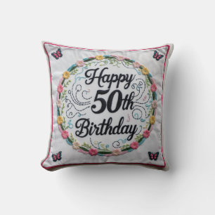 Coussin "Vintage 1974" : Retro Throw Pillow pour un 50e Bi