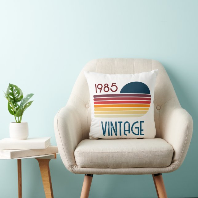 Coussin Vintage 1985 Retro Stripe Sun (Chaise)
