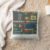 Coussin Vintage 80s Computer Motherboard "Powered By Nosta (Couverture)