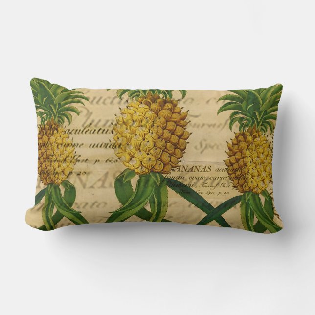 Coussin vintage à ananas tropicale (Recto)