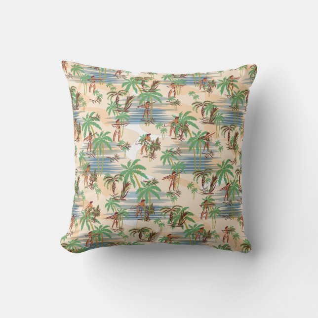 Coussin Vintage Aloha Hawaii Beach Été (Recto)