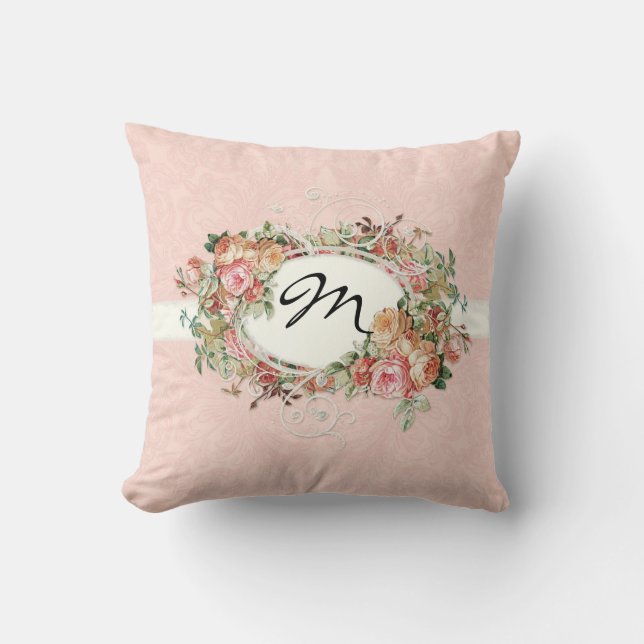 Coussin Vintage Antique Roses (Recto)