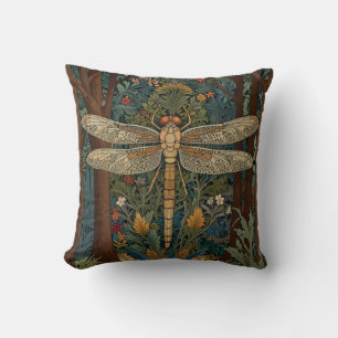 Coussin Vintage art nouveau dragonfly boho chic