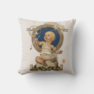 Coussin Vintage Baby Bubbles par J.C. Leyendecker Nursery
