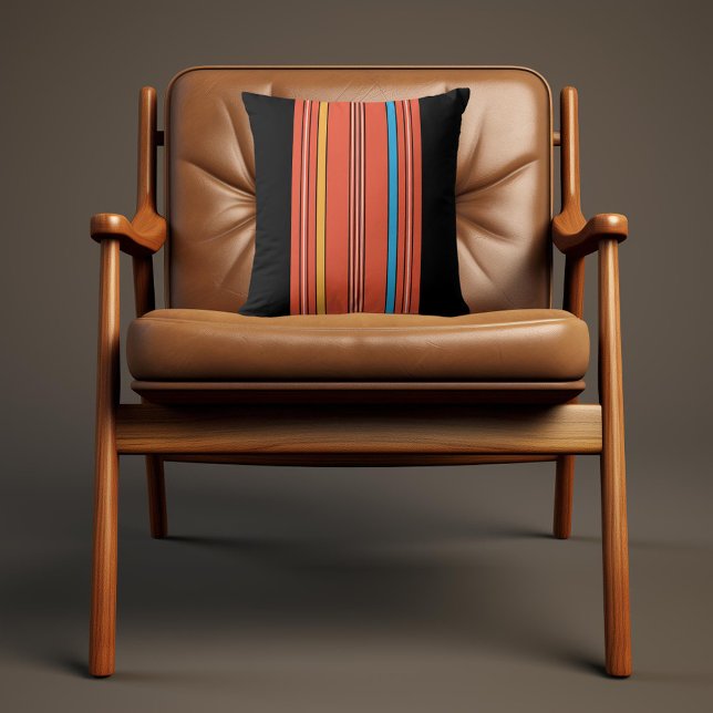 Coussin Vintage bande orange noire (Créateur téléchargé)