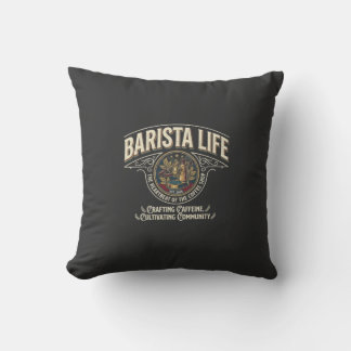 Coussin Vintage Barista Life Espresso Coffee Lover T-Shirt