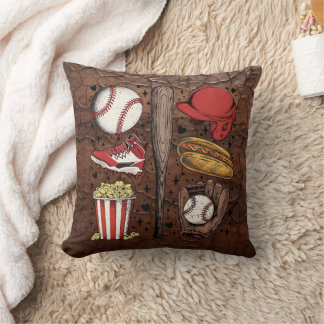 Coussin Vintage Baseball Pattern