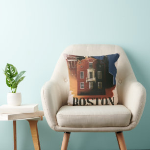 Coussin Vintage Boston, Massachusetts Paul Revere's Ride