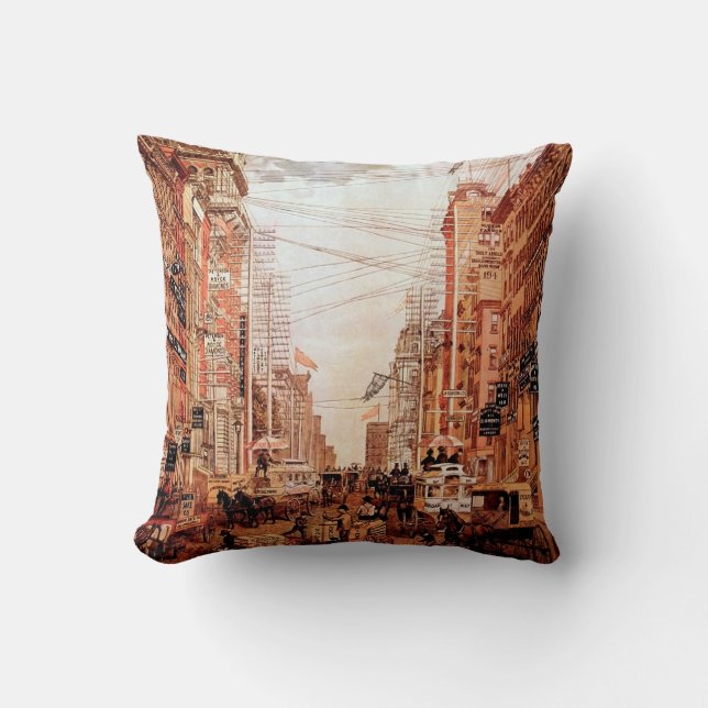 Coussin Vintage Broadway Street (Recto)