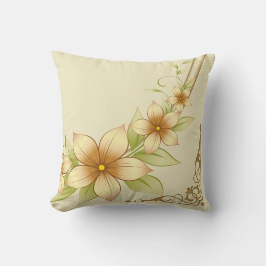 Coussin Vintage cadre floral (Recto)