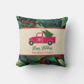 Coussin Vintage Camion Joyeux Fêtes Noël (Recto)