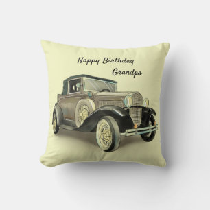 Coussin Vintage Car Grand-Père Anniversaire Changement de 