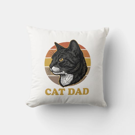 Coussin Vintage Cat Dad Retro Cat Lover Shirt Design_1 (Recto)